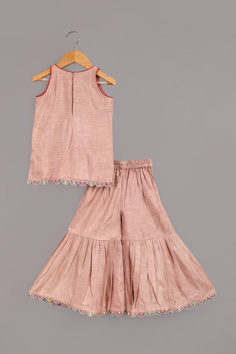 Brown Silk sharara set