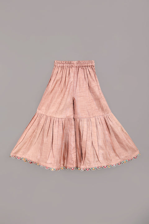Brown Silk sharara set