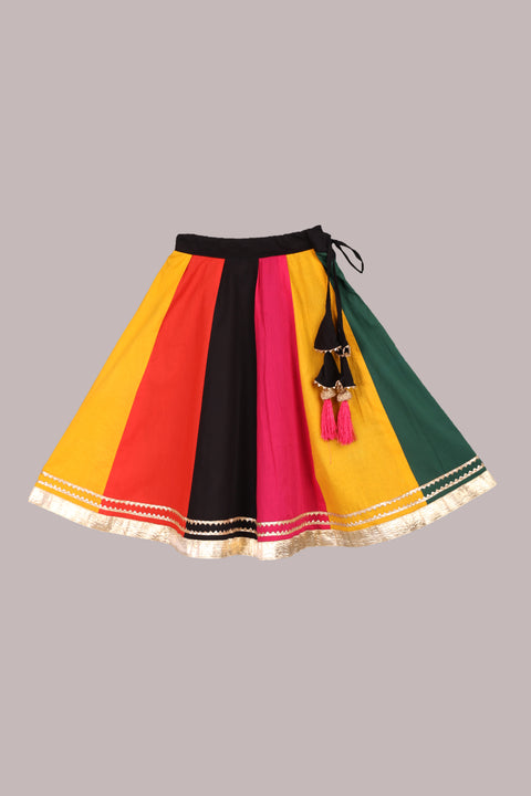 Multicolour Pure cotton Lehenga set