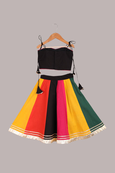 Multicolour Pure cotton Lehenga set