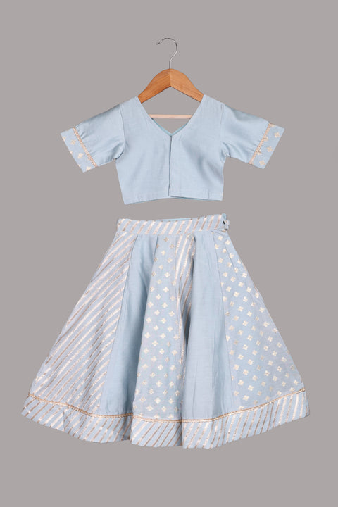 Pastel blue lehenga set
