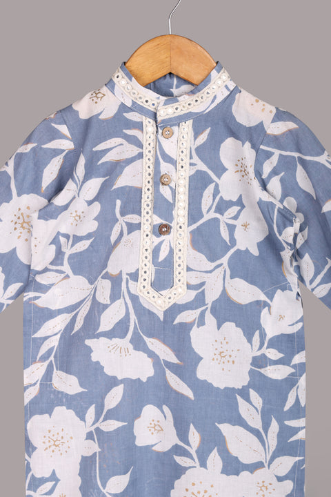 Blue Pure Cotton Kurta Pajama