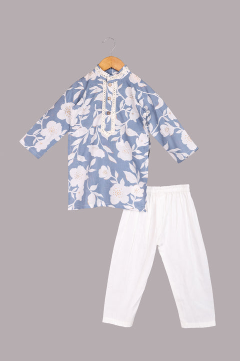 Blue Pure Cotton Kurta Pajama