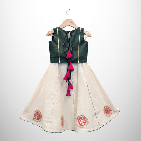 Offwhite/pink Lehenga blouse