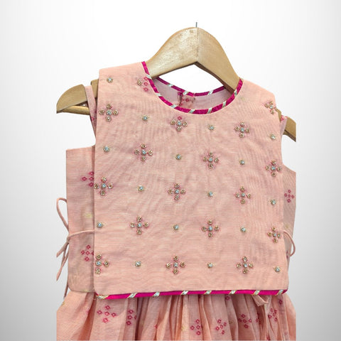 Peach lehenga blouse