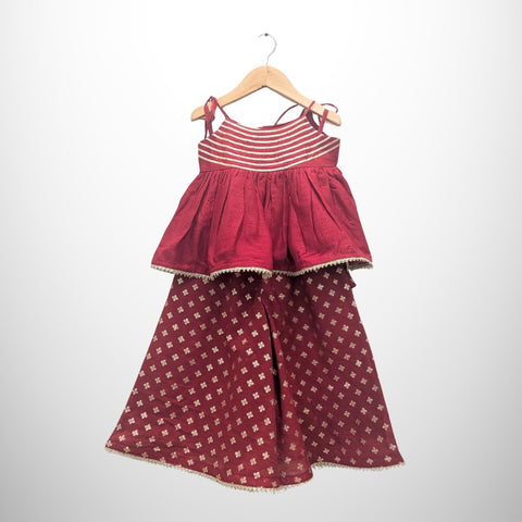 Red sharara set