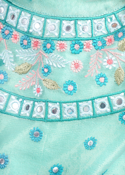 Sea Green Ruffle Lehenga Set