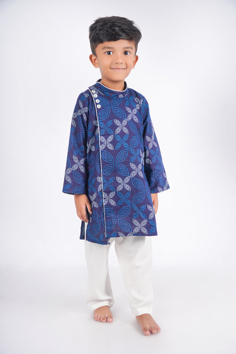 Blue bandhini kurta pajama