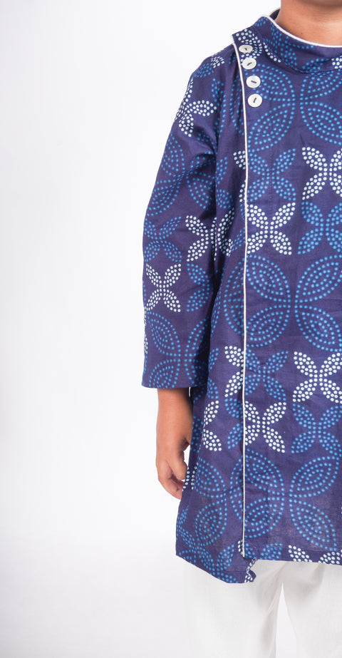 Blue bandhini kurta pajama
