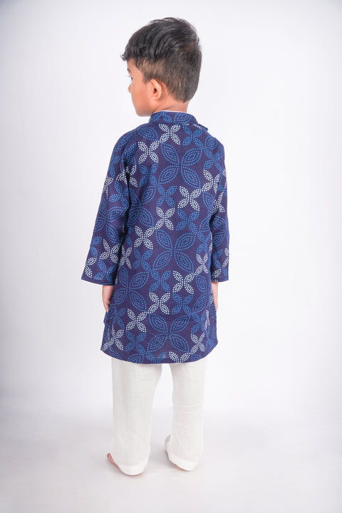 Blue bandhini kurta pajama