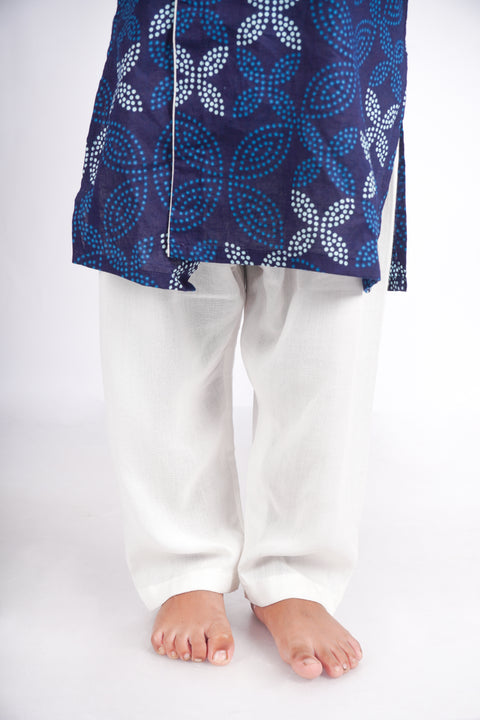 Blue bandhini kurta pajama