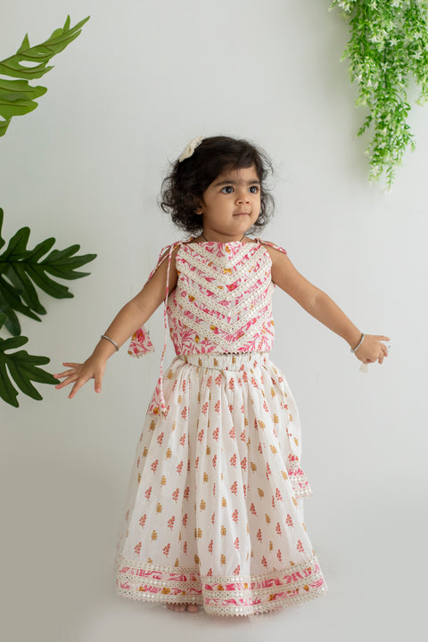 Offwhite Peach Lehenga