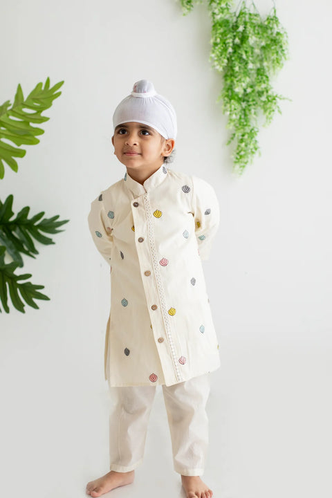Offwhite Lehenga blouse and  Offwhite Kurta Pajama