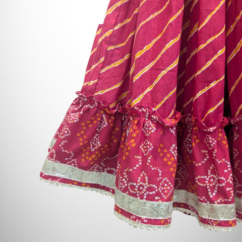 Pink Bandhini Lehenga set