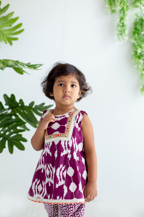 Purple Dhoti set