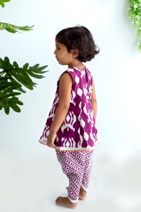 Purple Dhoti set