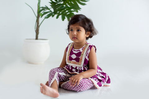 Purple Dhoti set