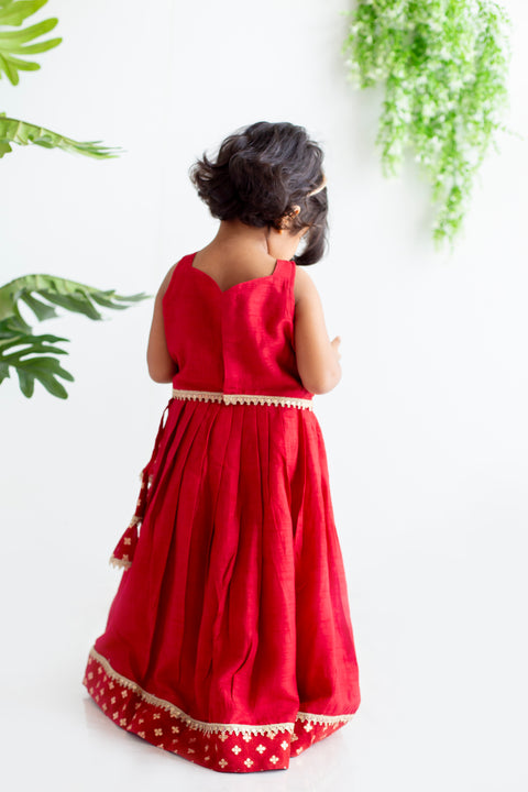 Red Silk lehenga set