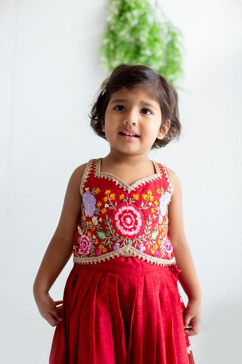 Red Silk lehenga set
