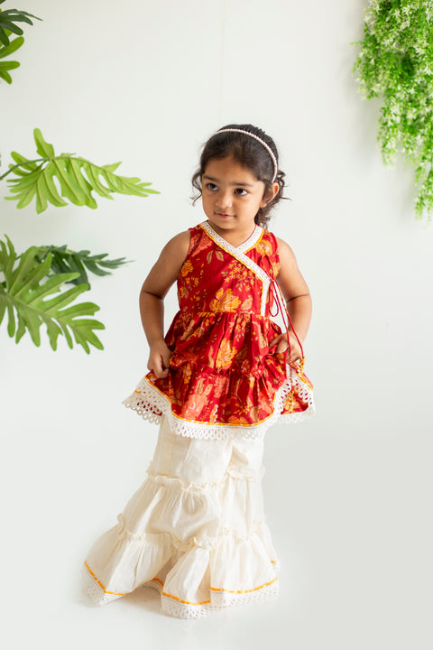 Red Sharara set