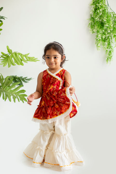 Red Sharara set