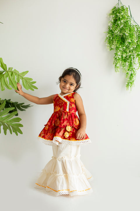 Red Sharara set