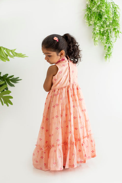 Peach embroidery tunic