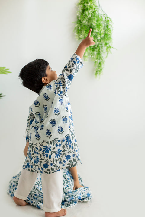 White blue kurta pajama