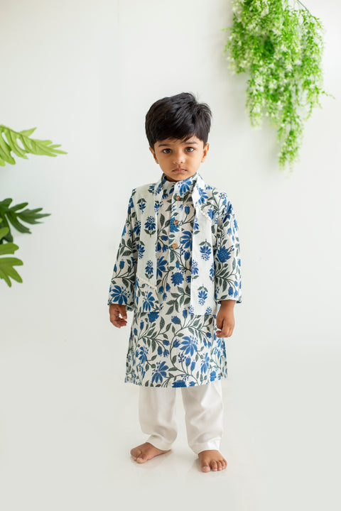 White blue kurta pajama