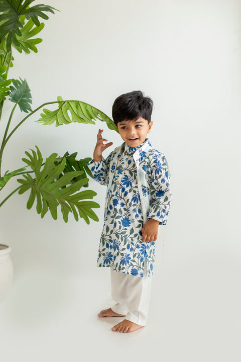 White blue kurta pajama