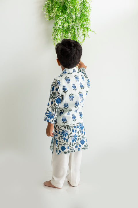 White blue kurta pajama