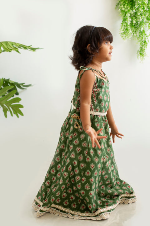 Olive green lehenga set