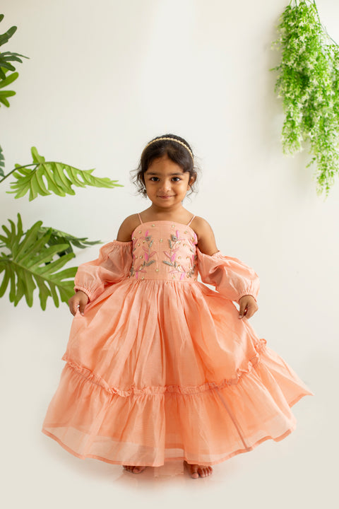 Peach Chanderi Tunic