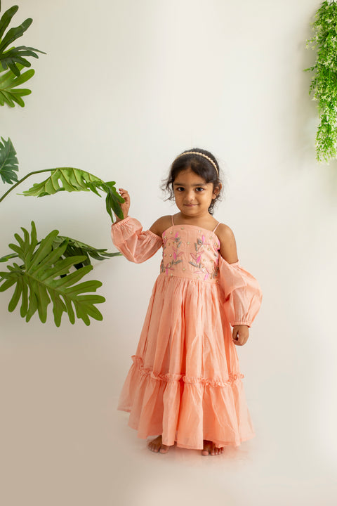 Peach Chanderi Tunic