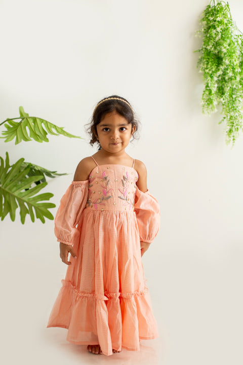 Peach Chanderi Tunic