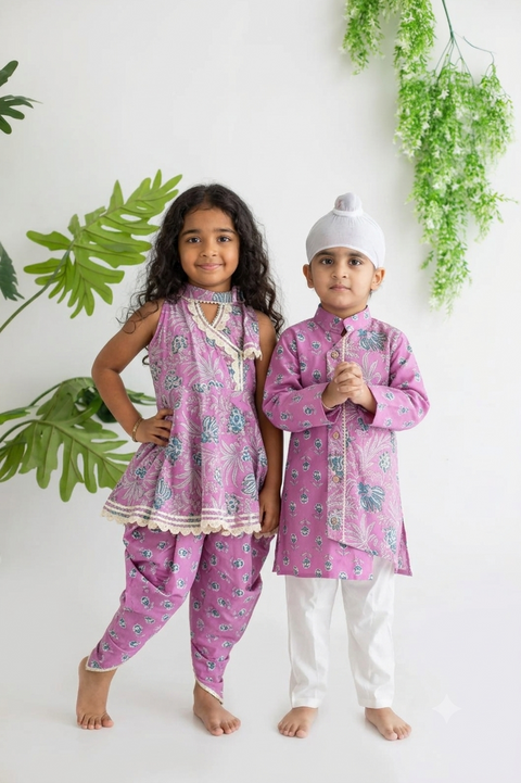 Purple Dhoti Set & LAVENDER KURTA PAJAMA