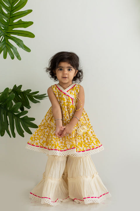 Yellow sharara set