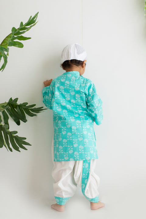 Blue kurta and dhoti
