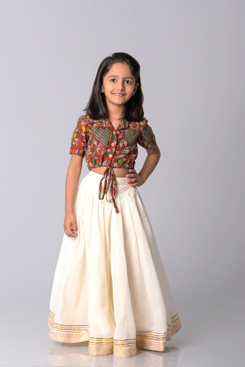 Cotton Lehanga with crop top - My Store