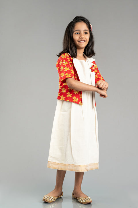 Handloom Maxi Set with Short jacket - My Store