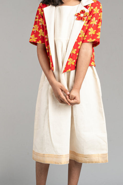 Handloom Maxi Set with Short jacket - My Store