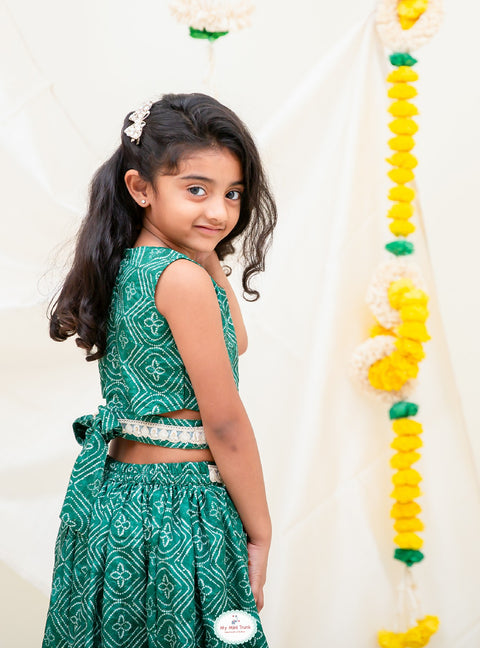 Green Bandhani Lehanga - My Store