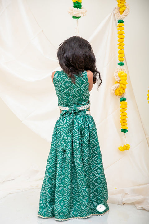 Green Bandhani Lehanga - My Store