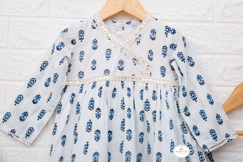 Indigo Block Printed Sharara Set - My Store