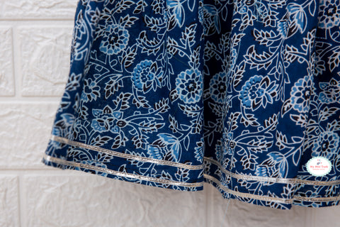 Indigo Block Printed Sharara Set - My Store