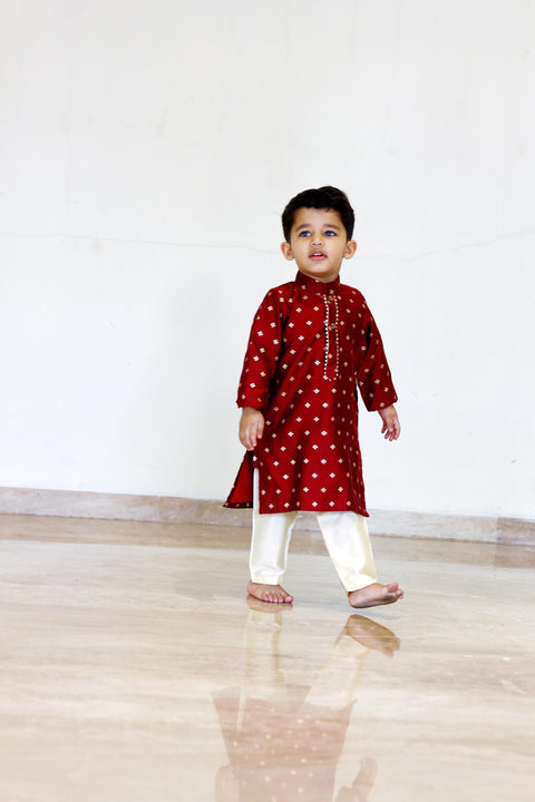 Maroon Kurta Pajama - 1