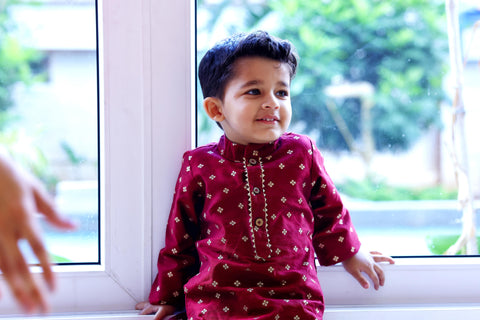 Maroon Kurta Pajama - 1