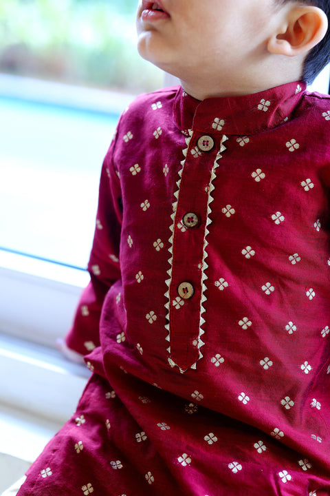 Maroon Kurta Pajama - 1