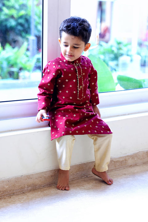 Maroon Kurta Pajama - 1