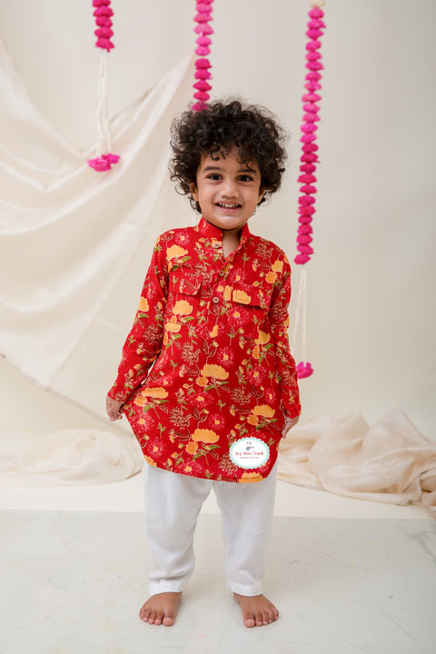 Cotton Blockprint Pathani Kurta Pajama - My Store